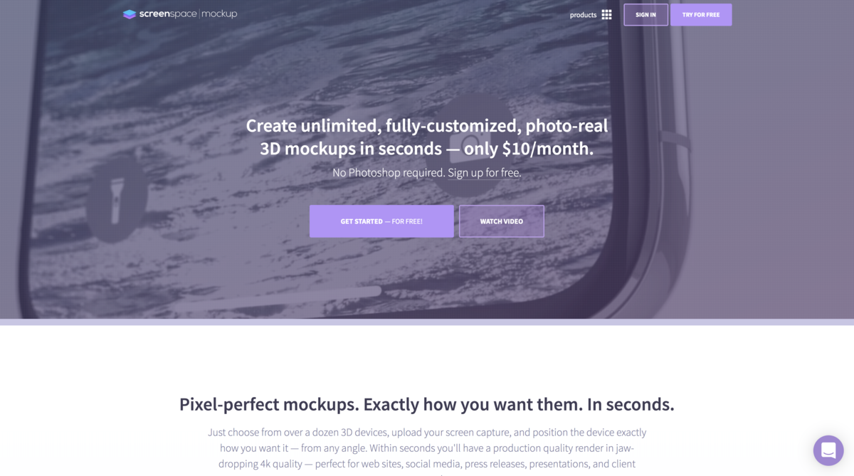 ScreenSpace Mockup